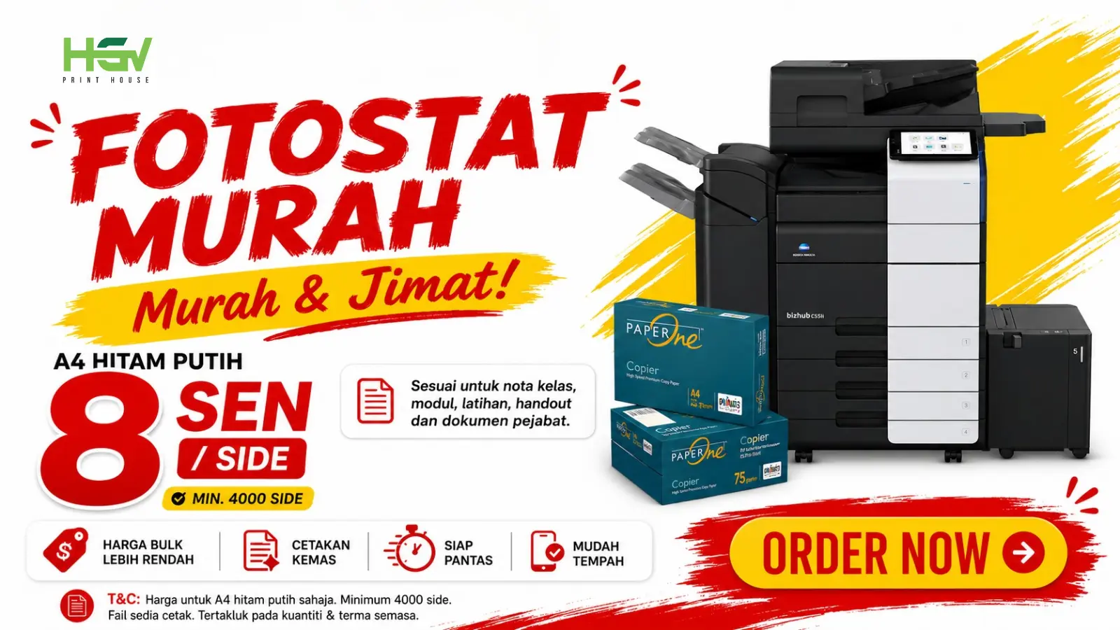 Fotostat Murah Serendah 8 Sen/Side
