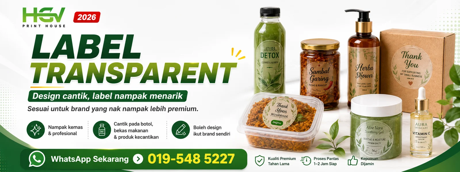 Label Transparent Design Cantik