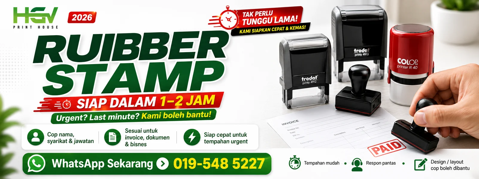 Rubber Stamp Siap Dalam 1-2 Jam