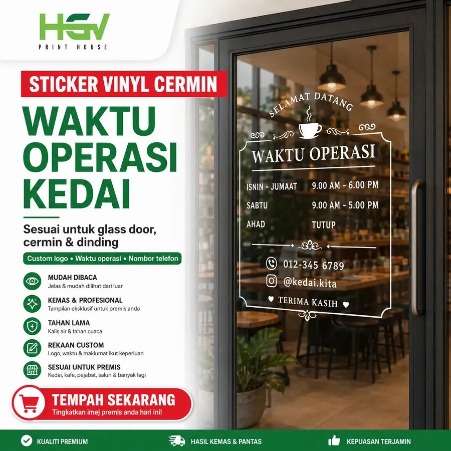 Sticker Vinyl Potong Cermin & Dinding