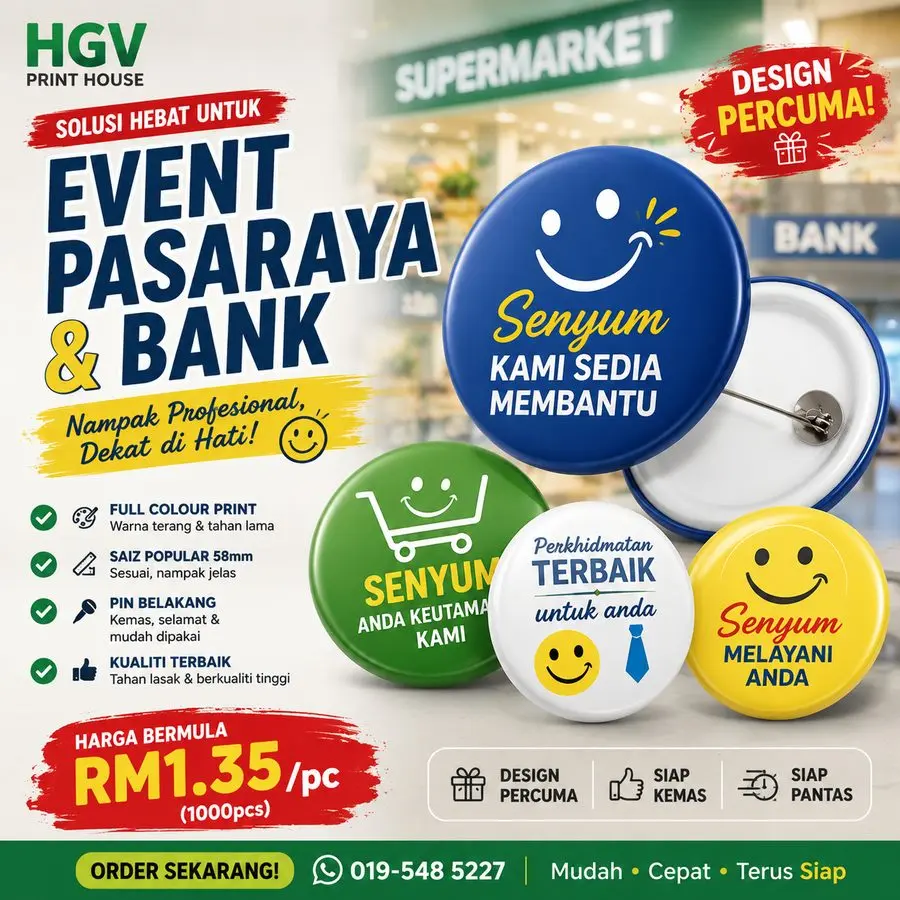 Contoh Button Badge Pasaraya
