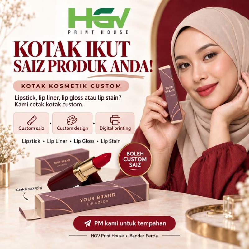 Kotak Lipstick Liner Gloss Stain - susun maklumat produk dengan kemas