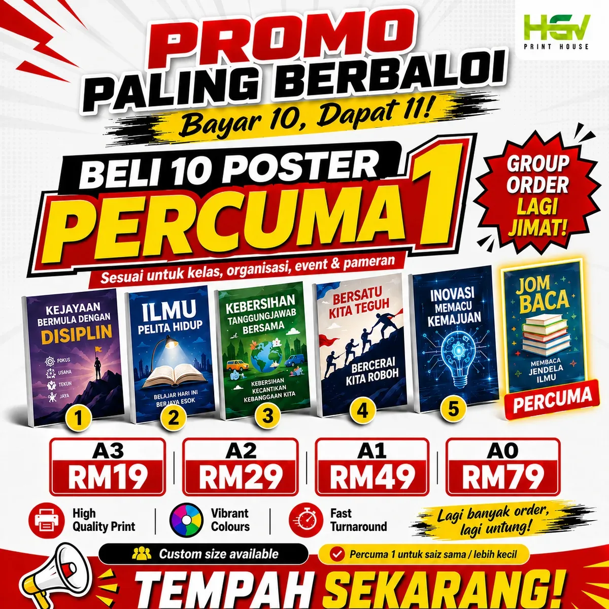 Promo Beli 10 Poster Percuma 1 - HGV Print House